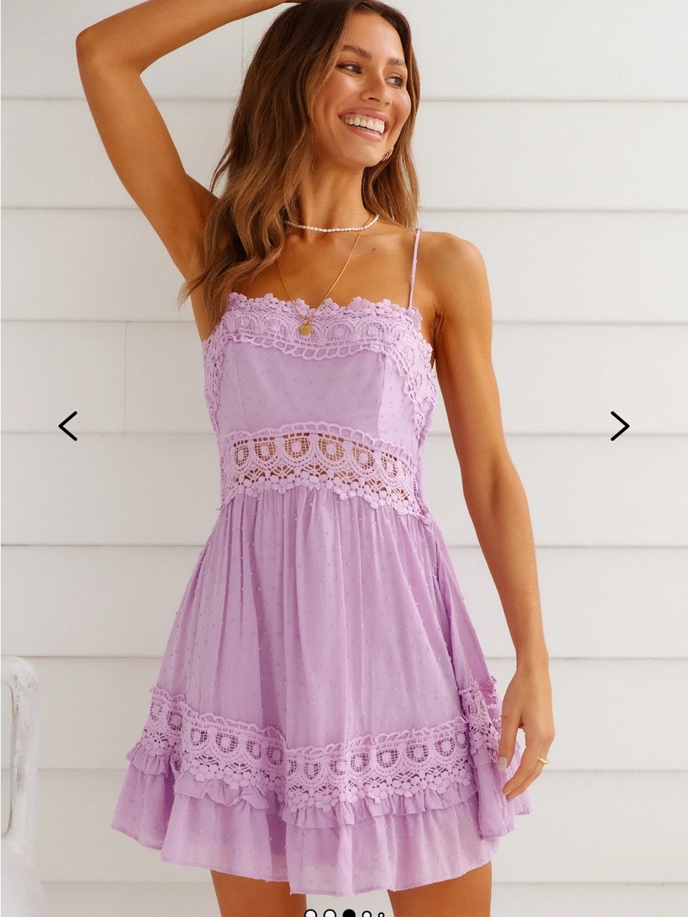 Hello Molly Shady Lady Lavender Lace-Trim Summer Dress - Picture 5 of 16